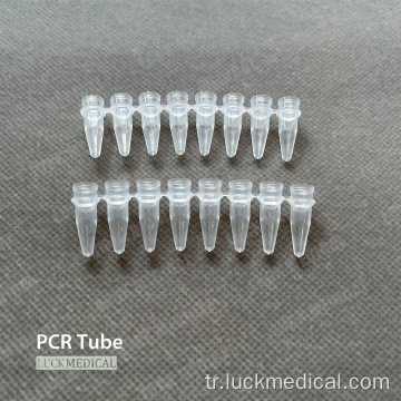 Tek kullanımlık plastik PCR 8 tüplü şeritler PCR tüpleri